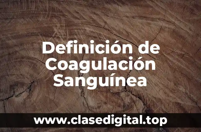 Definición de Coagulación Sanguínea