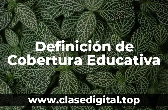 Definición técnica de cobertura educativa