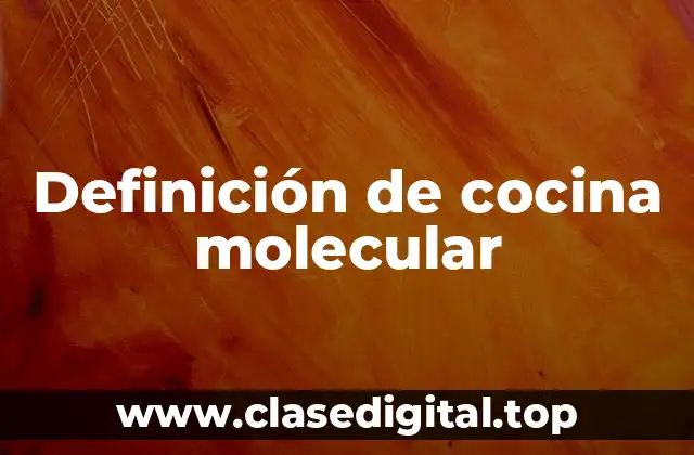 Definición de cocina molecular
