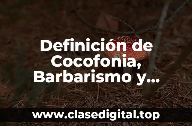 Definición de Cocofonia, Barbarismo y Solecismo