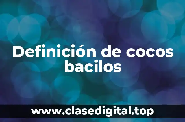 Definición de cocos bacilos
