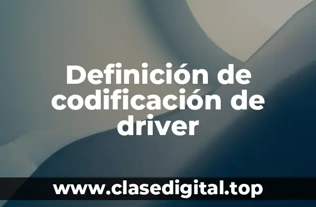 Definición de codificación de driver