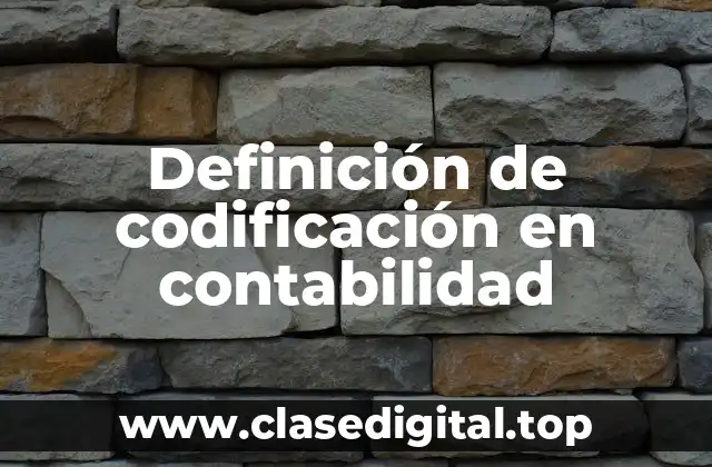 Definición técnica de codificación en contabilidad