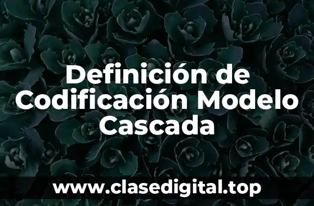 Definición de Codificación Modelo Cascada