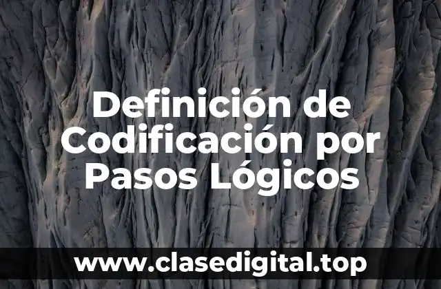 Definición de Codificación por Pasos Lógicos