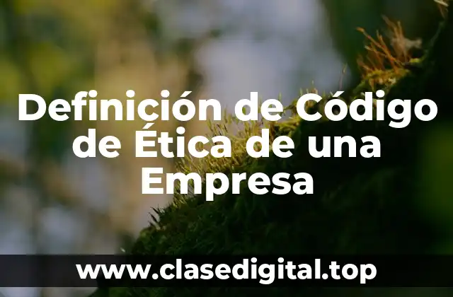 Definición de Código de Ética de una Empresa