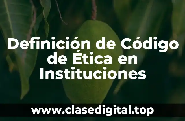 Definición de Código de Ética en Instituciones