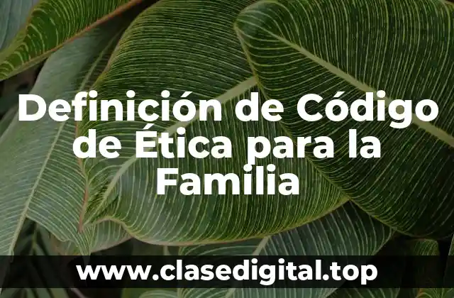 Definición de Código de Ética para la Familia