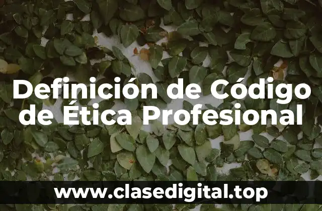 Definición de Código de Ética Profesional