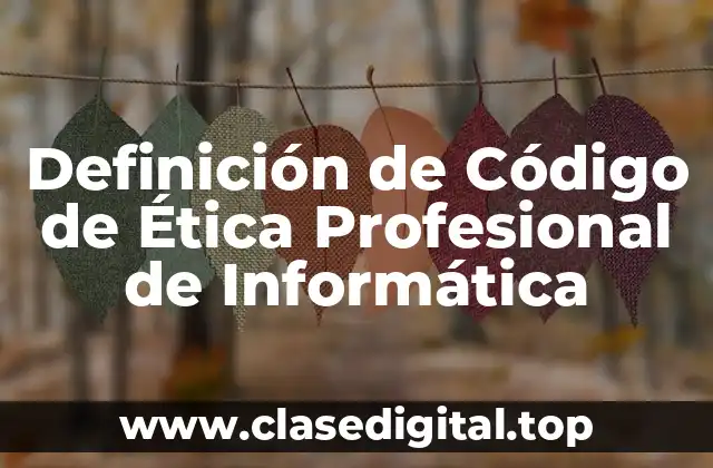 Definición de Código de Ética Profesional de Informática