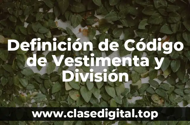 Definición de Código de Vestimenta y División
