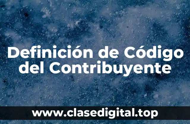 Definición de Código del Contribuyente