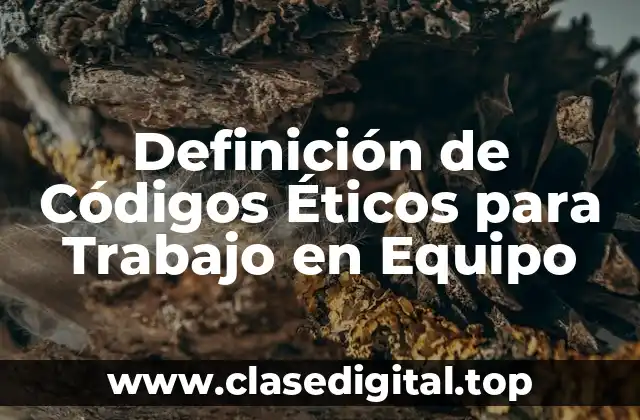 Definición de Códigos Éticos para Trabajo en Equipo