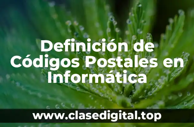 Definición de Códigos Postales en Informática