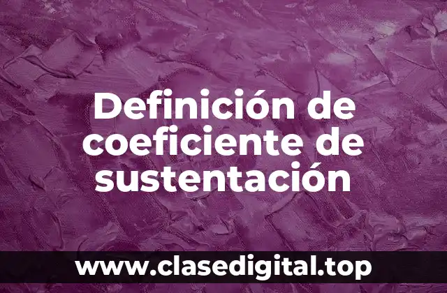 Definición de coeficiente de sustentación