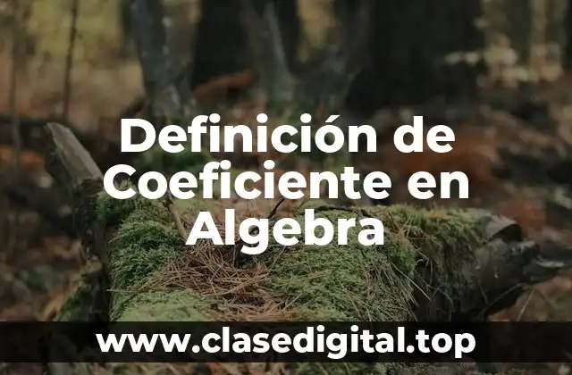 Definición de Coeficiente en Algebra