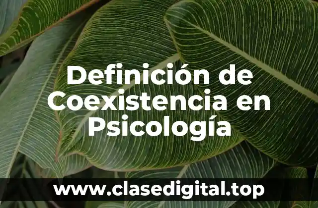 Definición de Coexistencia en Psicología