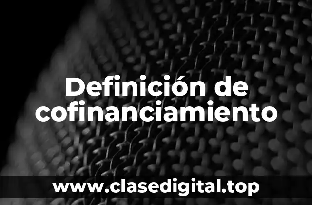 Definición de cofinanciamiento