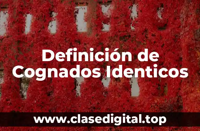 Definición de Cognados Identicos