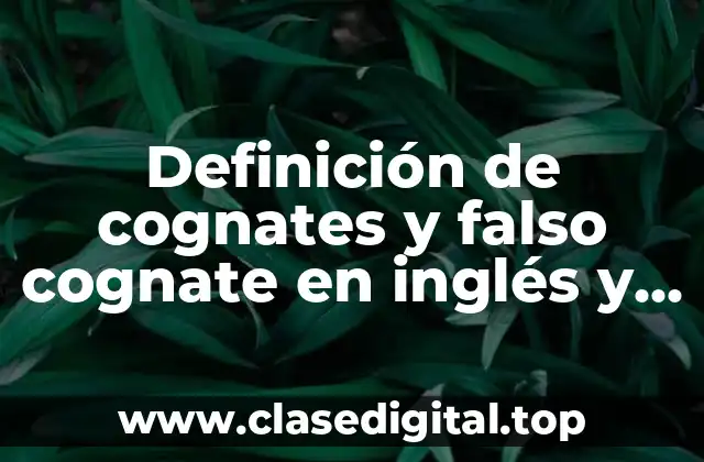 Ejemplos de cognates y falso cognate