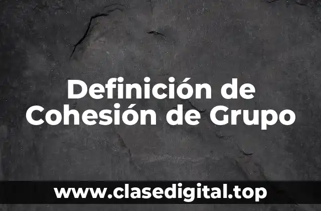Definición de Cohesión de Grupo