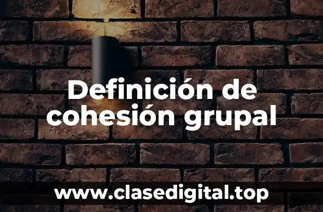 Definición de cohesión grupal