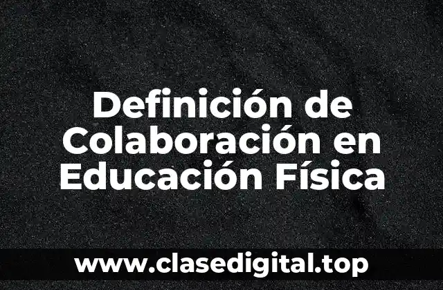 Definición Técnica de Colaboración en Educación Física