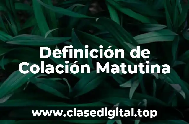Ejemplos de Colación Matutina