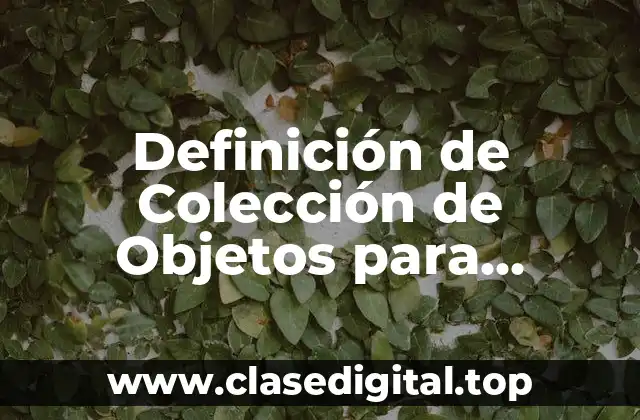 Definición de Colección de Objetos para Preescolar