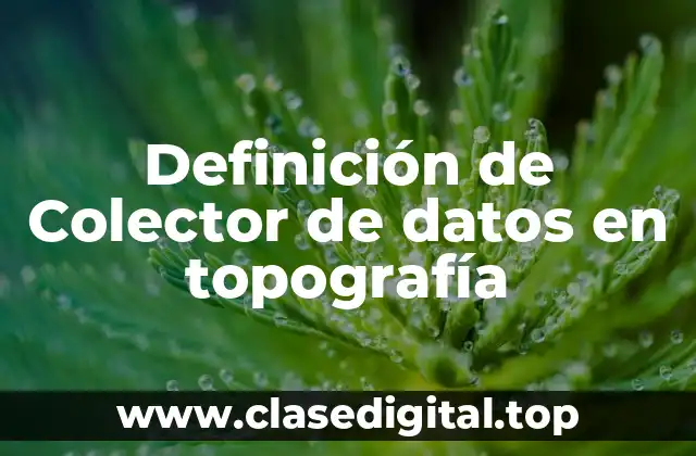 Definición de Colector de datos en topografía