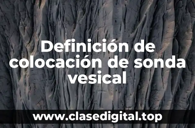 Definición de colocación de sonda vesical