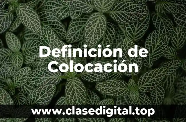 Definición de Colocación