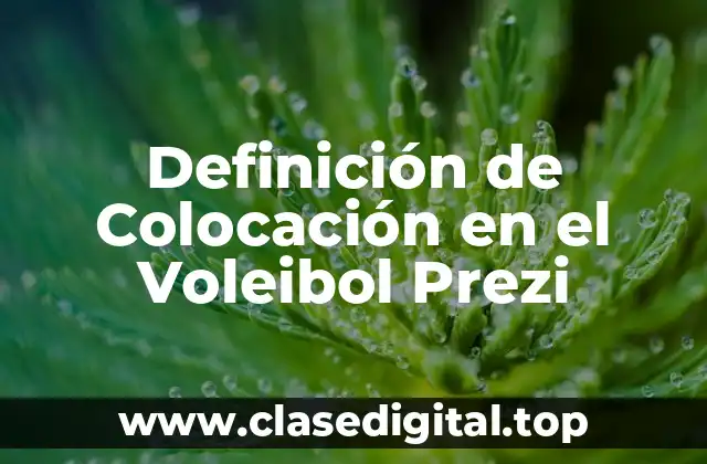 Definición de Colocación en el Voleibol Prezi