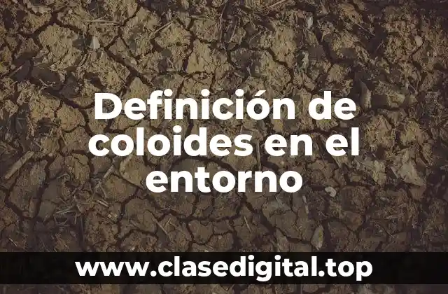 Definición de coloides en el entorno
