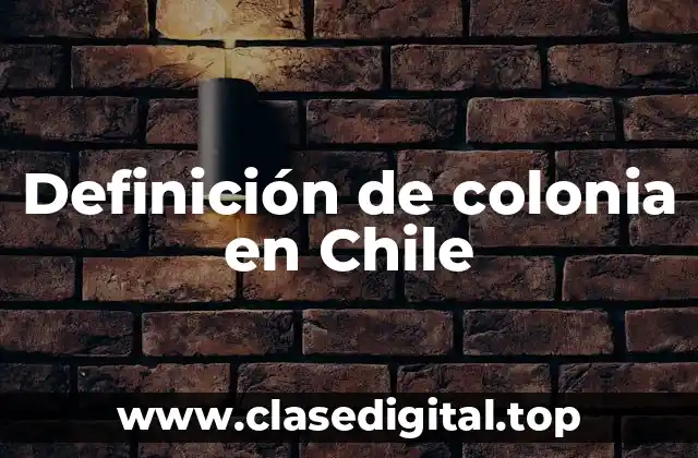 Definición de colonia en Chile