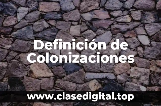 Definición técnica de colonización