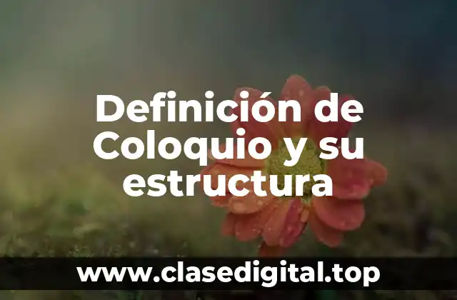 Definición de Coloquio y su estructura