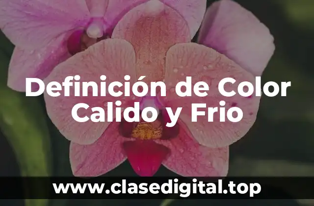 Definición técnica de Color Calido y Frio