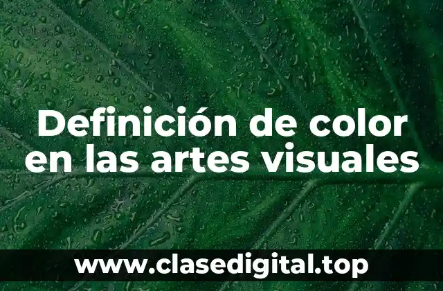 Definición de color en las artes visuales