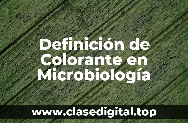 Definición de Colorante en Microbiología