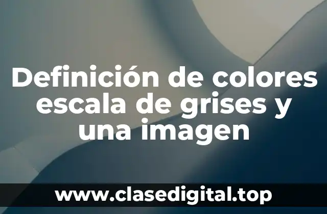 Definición de colores escala de grises y una imagen
