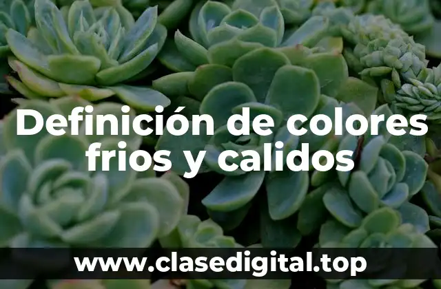 Definición de colores frios y calidos