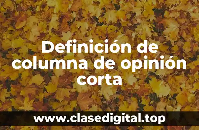 Definición de columna de opinión corta