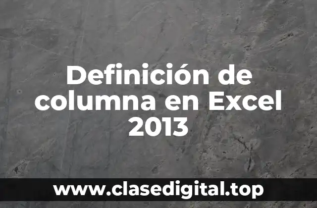 Definición de columna en Excel 2013