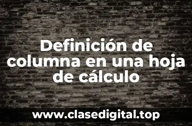 Definición técnica de columna en una hoja de cálculo