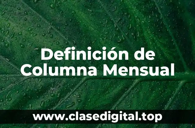 Definición de Columna Mensual