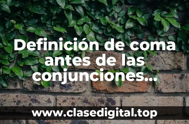 Definición de coma antes de las conjunciones adversativas