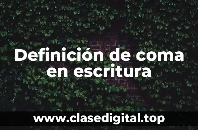 Definición de coma en escritura