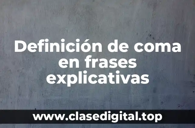 Definición de coma en frases explicativas