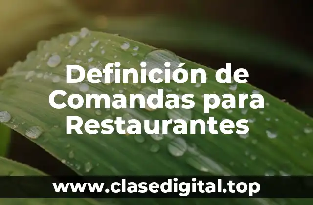 Definición de Comandas para Restaurantes